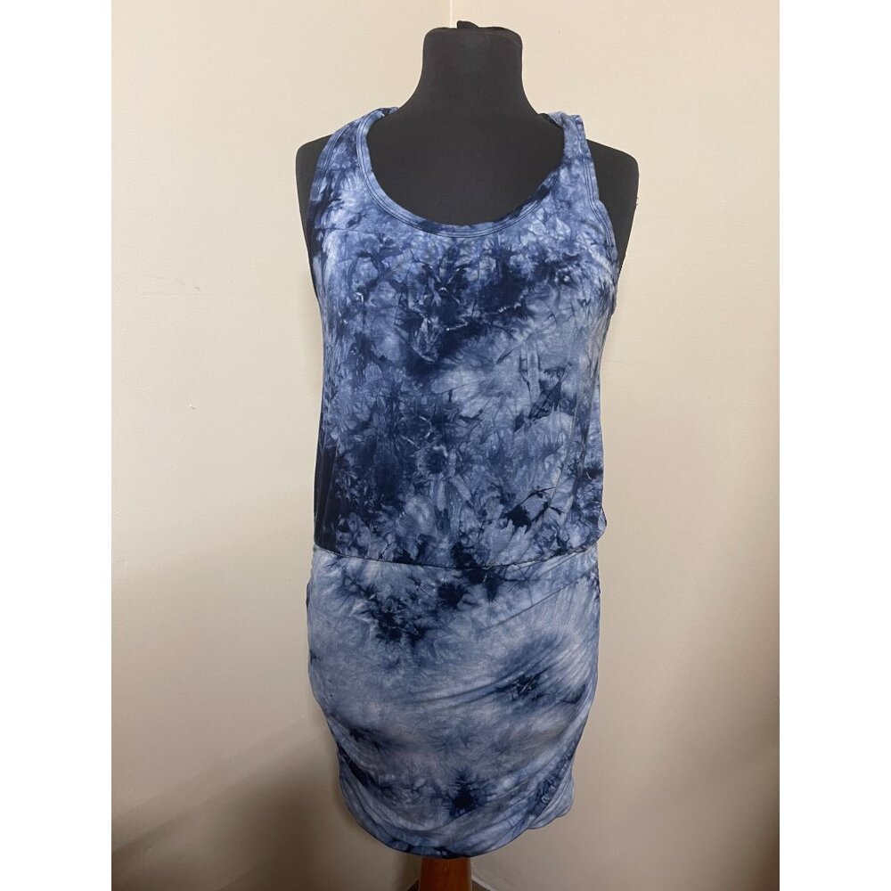La Clef Womens Size M Tie Dye Blue Tank Dress Mini